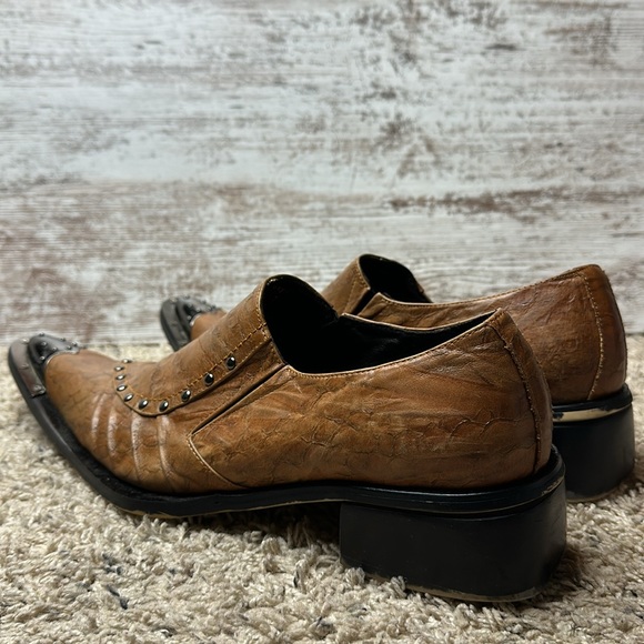 Fiesso by Aerelio Garcia Pointed Toe Metal Tip Leather Shoes Sz 10 - Picture 6 of 11